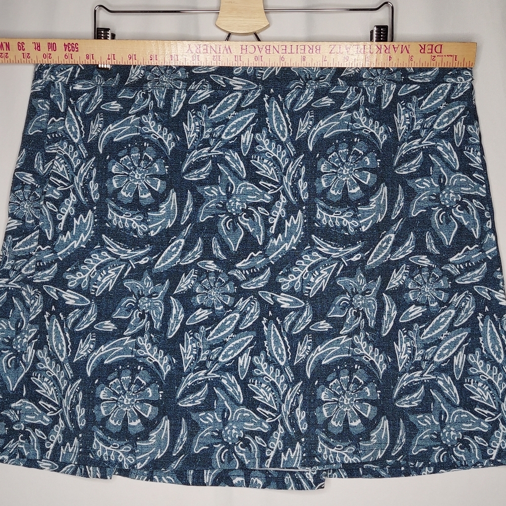 Ripskirt Hawaiian Wrap Skirt XXL Blue Floral Mini Beach Resortwear Vacation - Picture 7 of 9